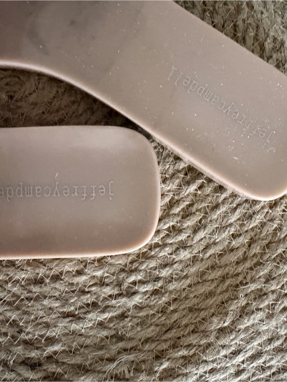 Jeffrey Campbell Nude Slide Sandals with Gold Hardware - Picture 3 of 4